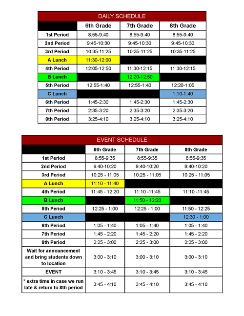 Bell Schedule 1